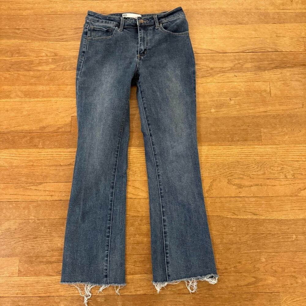 RSQ dark wash mid rise boot cut jeans pants juniors size 7
 b53